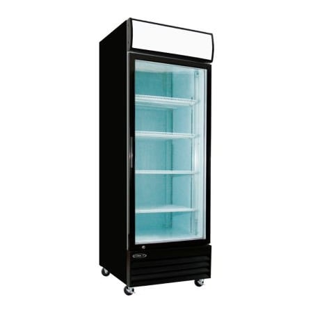 Mvp Group Corporation Kool-It - Refrigerated Merchandiser, 1 Glass Door, 23 Cu. Ft., Black, 81"H x 27"W, 115V KGM-23